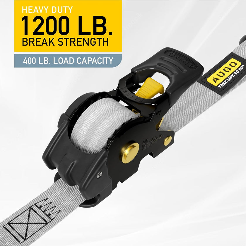 Retractable Ratchet Straps - 2 Pack - 1200 lb Break Strength