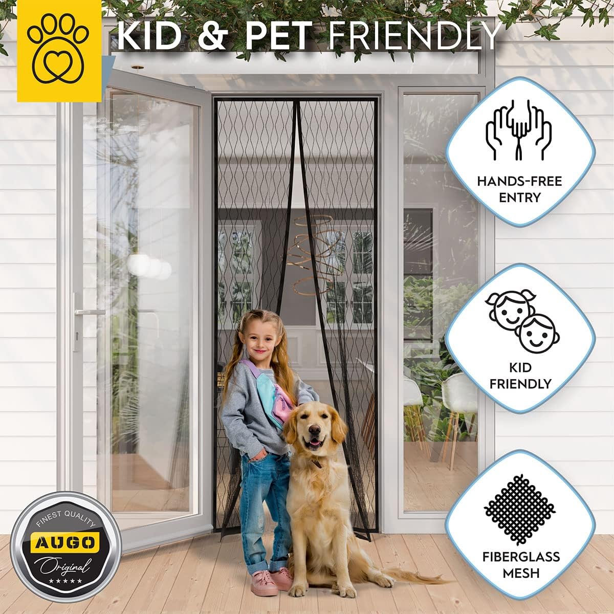 Fiberglass Designed Magnetic Screen Door