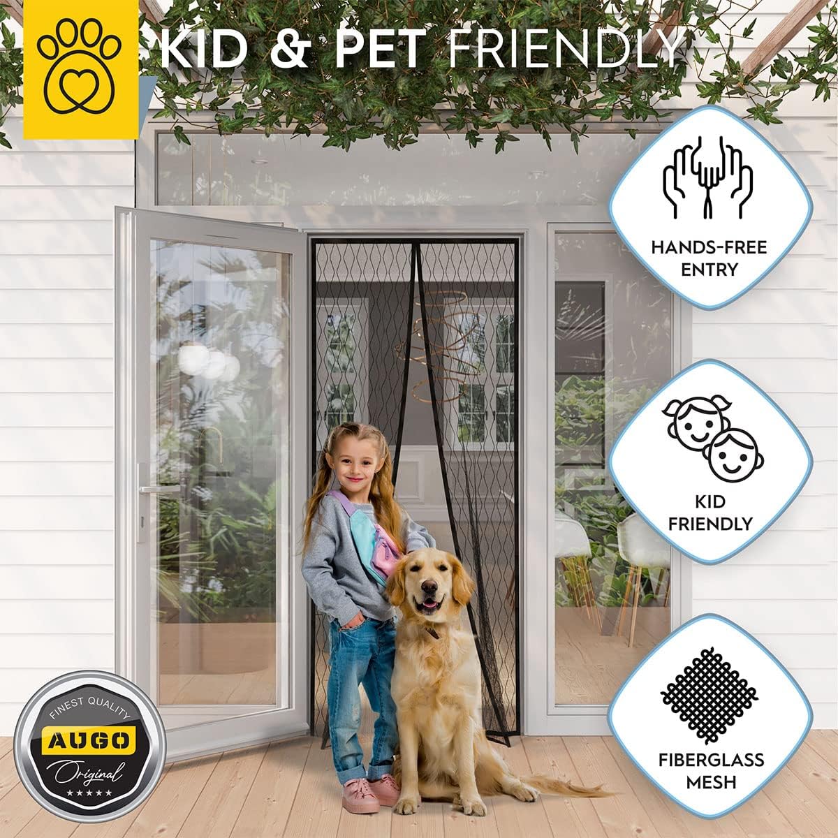 Fiberglass Designed Magnetic Screen Door