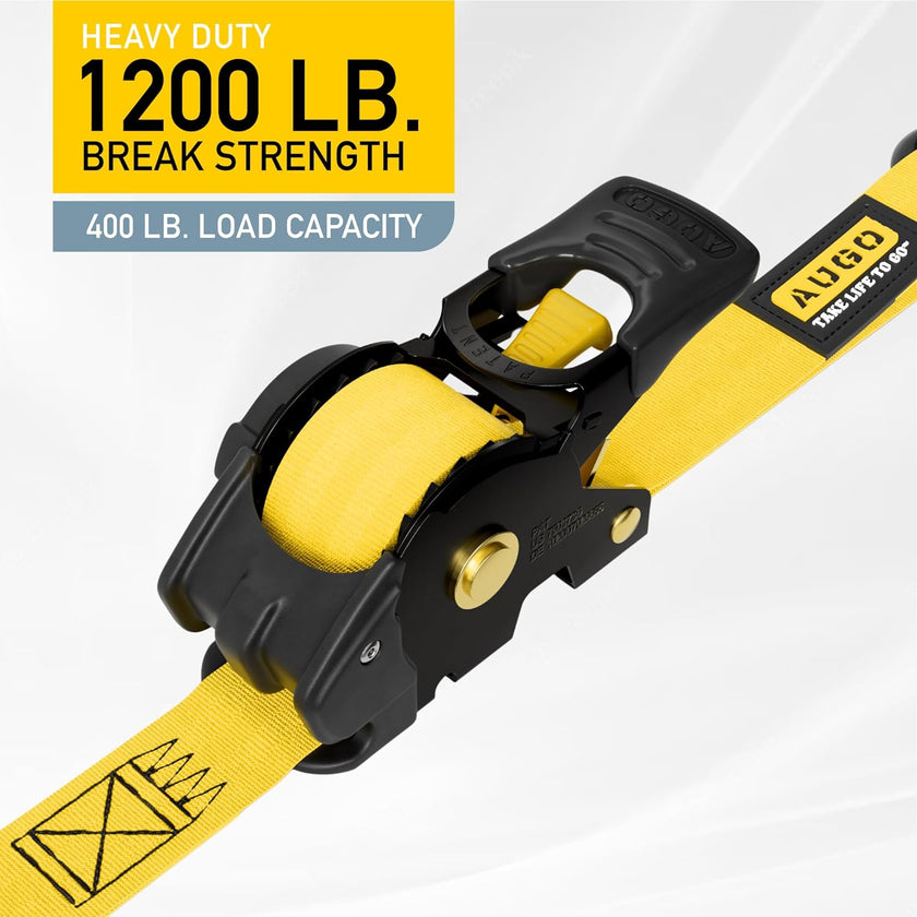 Retractable Ratchet Straps - 2 Pack - 1200 lb Break Strength