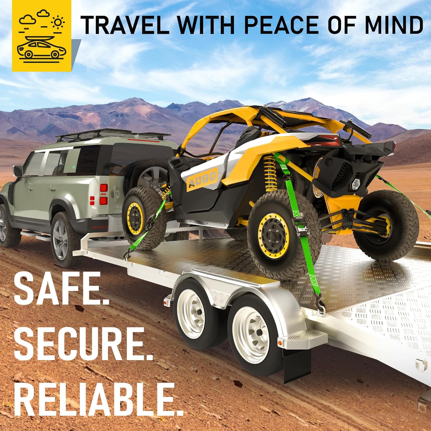 Heavy Duty Ratchet Straps - 4 Pack - 1.5