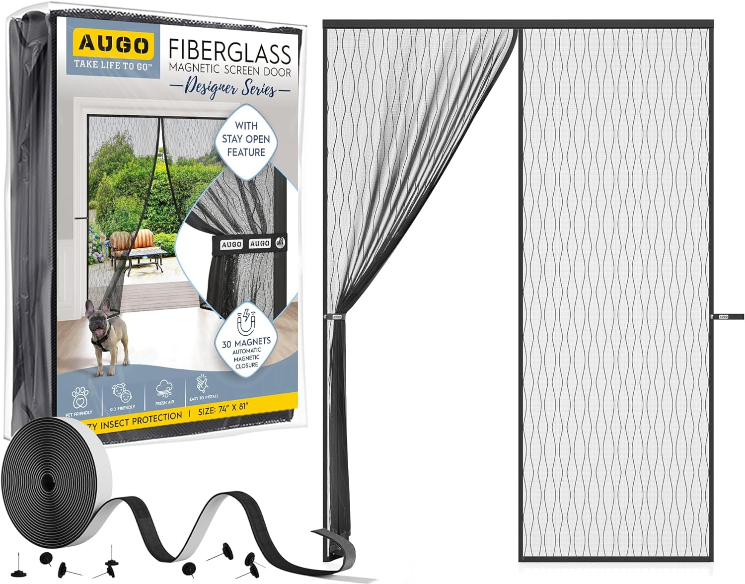 Fiberglass Designed Magnetic Screen Door