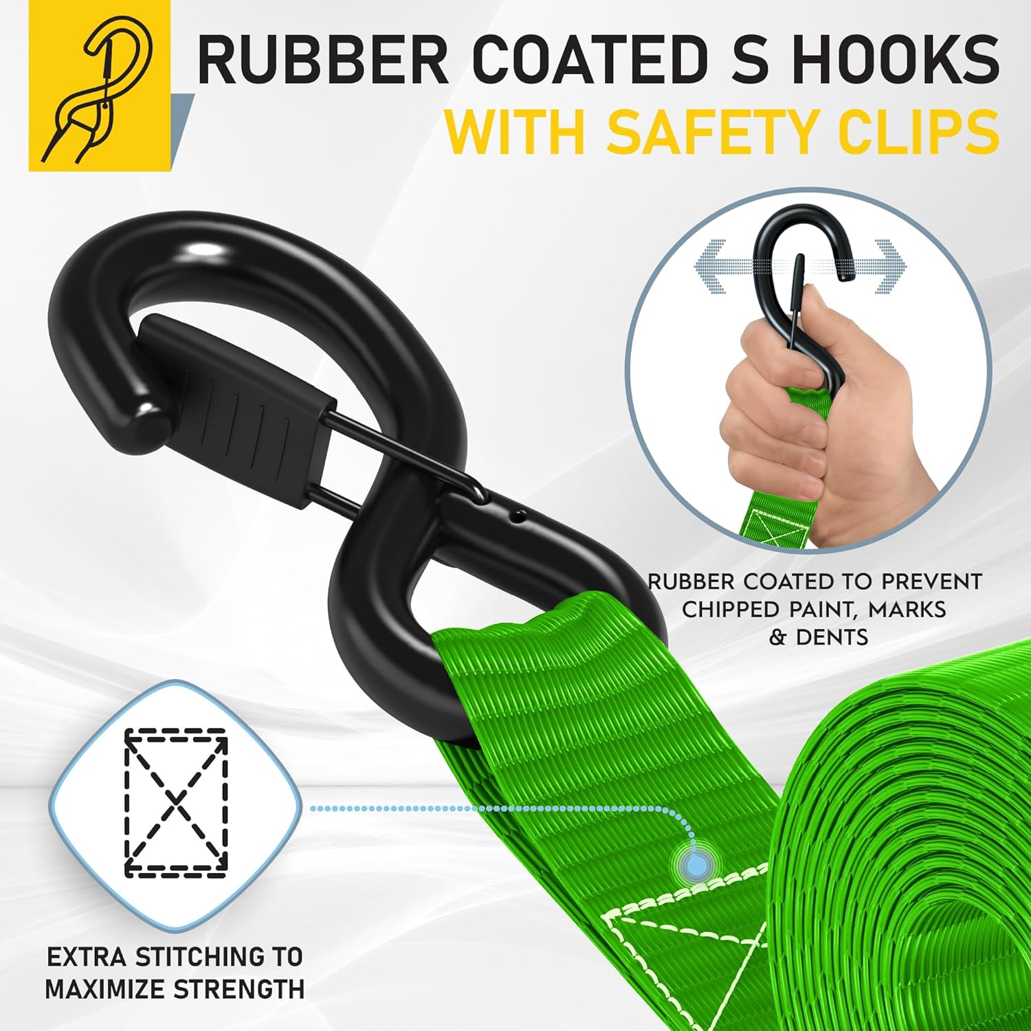 Heavy Duty Ratchet Straps - 4 Pack - 1.5