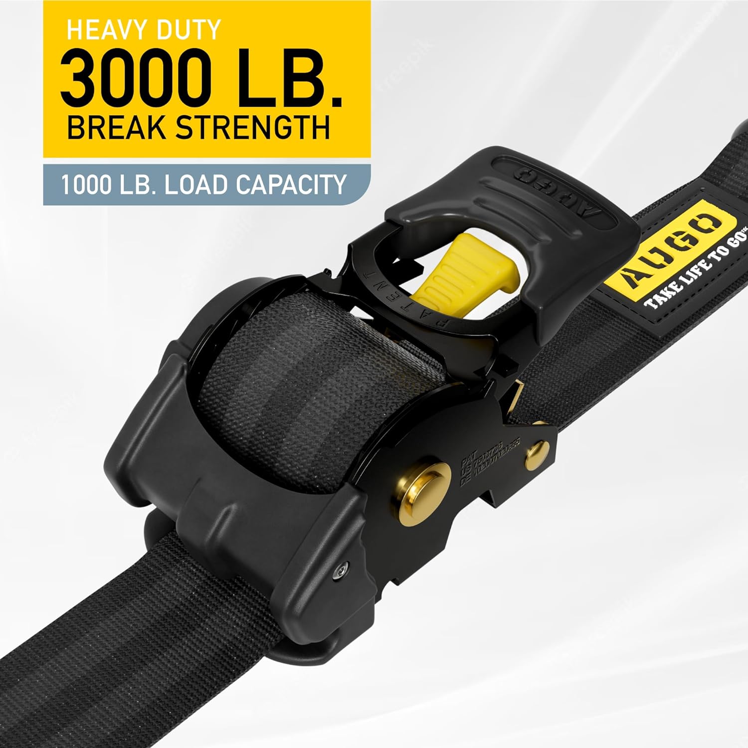Heavy Duty Retractable Ratchet Straps - 2 Pack - 2" x 10 Ft - 3000 Lb Break Strength