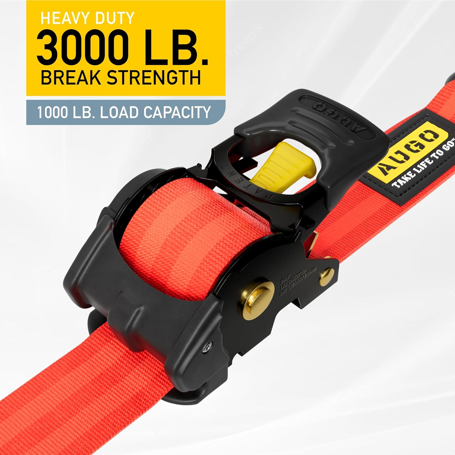Heavy Duty Retractable Ratchet Straps - 2 Pack - 3000 lb Break Strength
