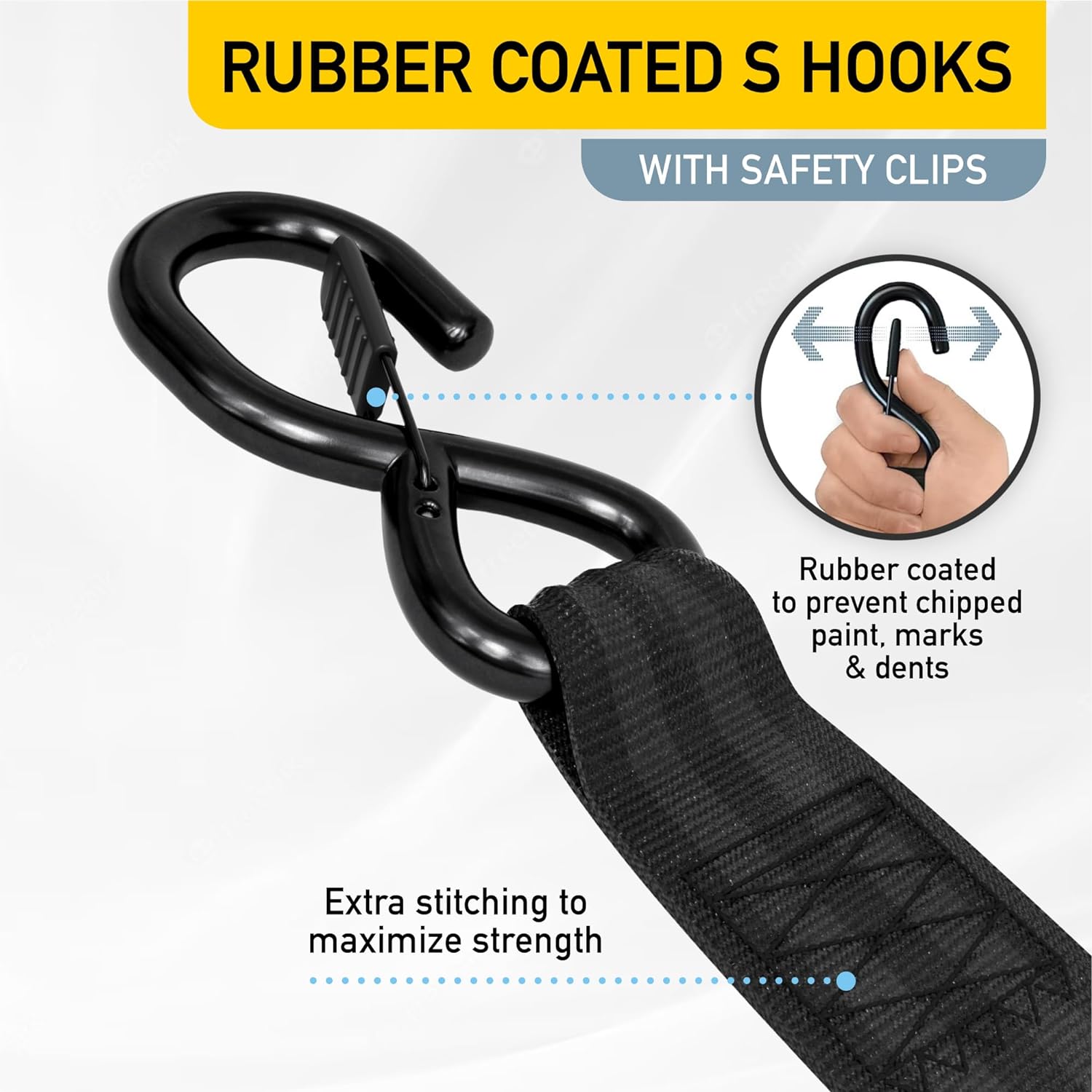 Heavy Duty Retractable Ratchet Straps - 2 Pack - 2" x 10 Ft - 3000 Lb Break Strength