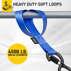 Soft Loop Tie Down Straps - 6 Pack - 1" x 12" - 4500 Lb Break Strength