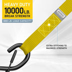 Heavy Duty Soft Loop Tie Down Straps - 6 Pack - 1.5" x 17" - 10000 Lb Break Strength