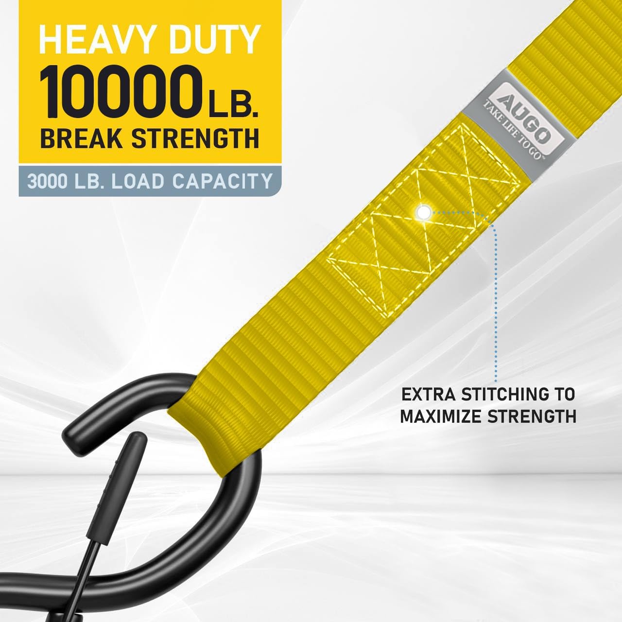 Heavy Duty Soft Loop Tie Down Straps - 6 Pack - 1.5" x 17" - 10000 Lb Break Strength