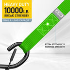 Heavy Duty Soft Loop Tie Down Straps - 6 Pack - 1.5" x 17" - 10000 Lb Break Strength