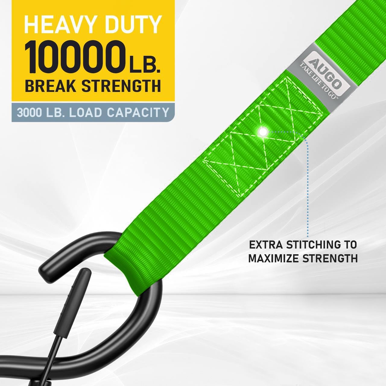 Heavy Duty Soft Loop Tie Down Straps - 6 Pack - 1.5" x 17" - 10000 Lb Break Strength