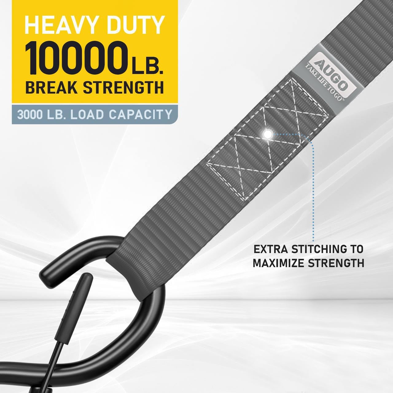 Heavy Duty Soft Loop Tie Down Straps - 6 Pack - 1.5" x 17" - 10000 Lb Break Strength