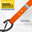 Heavy Duty Soft Loop Tie Down Straps - 6 Pack - 10000 lb Break Strength - 1.5