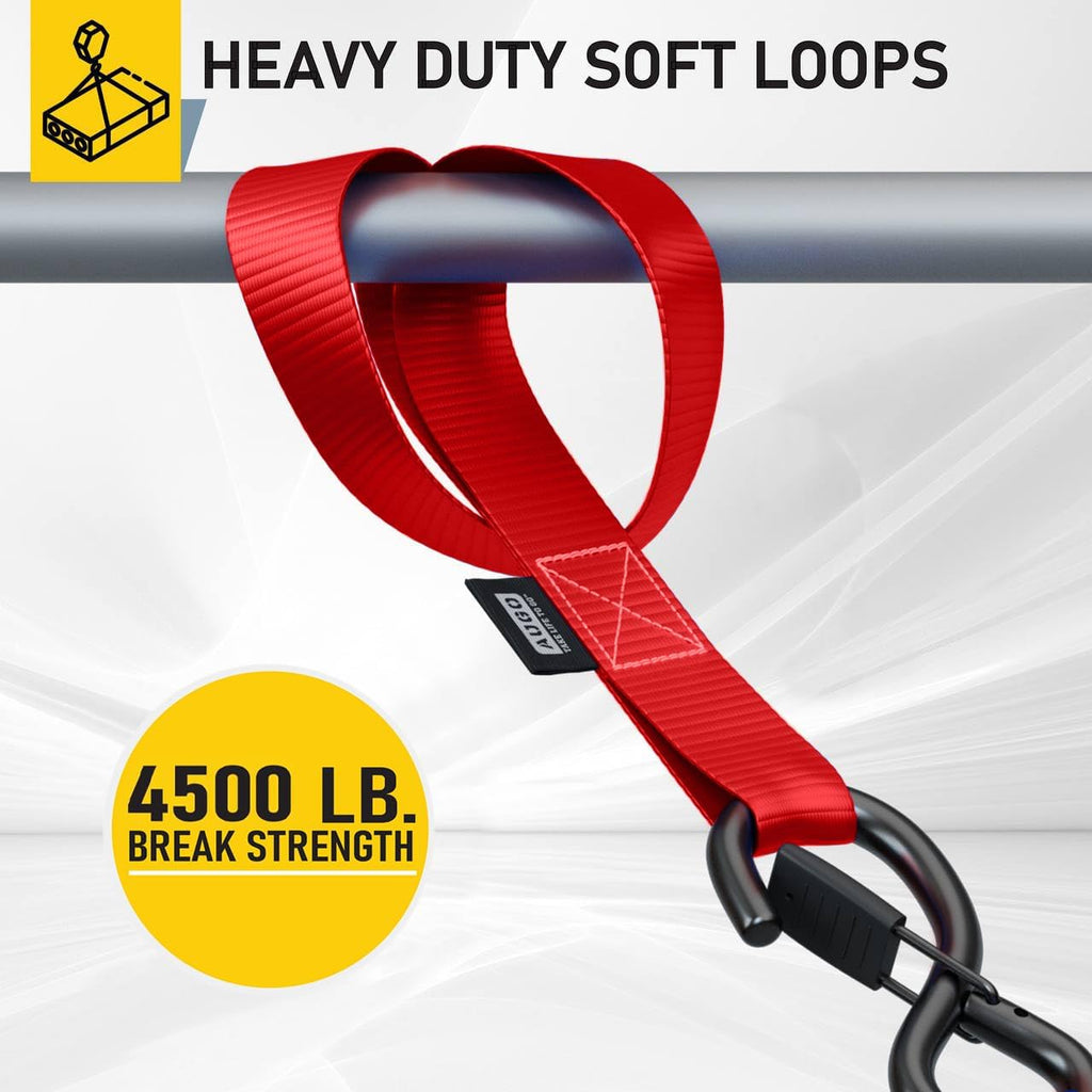 Soft Loop Tie Down Straps - 6 Pack - 1" x 12" - 4500 Lb Break Strength
