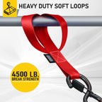 Soft Loop Tie Down Straps - 6 Pack - 1" x 12" - 4500 Lb Break Strength