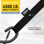 Soft Loop Tie Down Straps - 6 Pack - 1" x 12" - 4500 Lb Break Strength