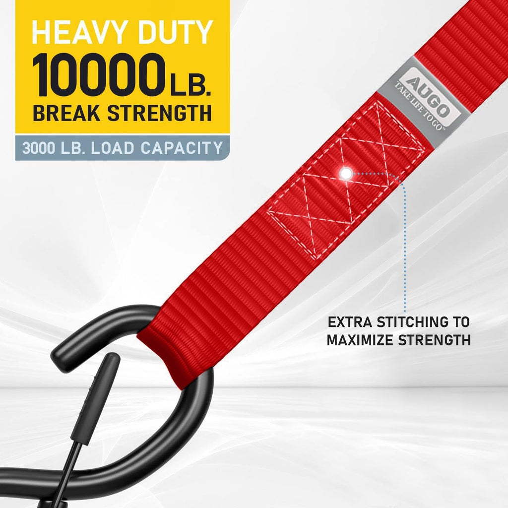 Heavy Duty Soft Loop Tie Down Straps - 6 Pack - 1.5" x 17" - 10000 Lb Break Strength