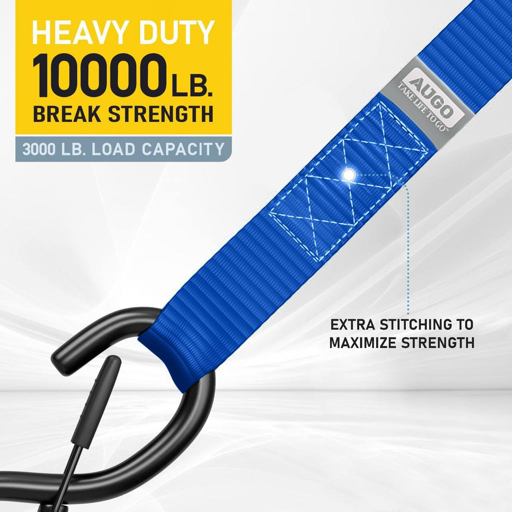 Heavy Duty Soft Loop Tie Down Straps - 6 Pack - 1.5" x 17" - 10000 Lb Break Strength