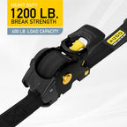 Retractable Ratchet Straps - 2 Pack - 1" x 10 Ft - 1200 Lb Break Strength