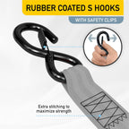 Heavy Duty Retractable Ratchet Straps - 2 Pack - 2" x 10 Ft - 3000 Lb Break Strength