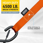 Soft Loop Tie Down Straps - 6 Pack - 1" x 12" - 4500 Lb Break Strength