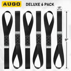 Heavy Duty Soft Loop Tie Down Straps - 6 Pack - 1.5" x 17" - 10000 Lb Break Strength