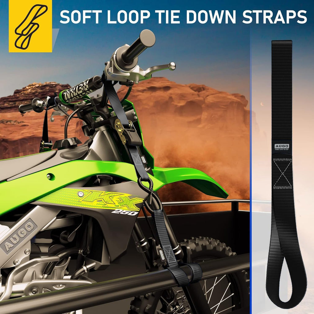 Soft Loop Tie Down Straps - 6 Pack - 1" x 12" - 4500 Lb Break Strength