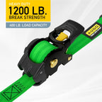 Retractable Ratchet Straps - 2 Pack - 1" x 10 Ft - 1200 Lb Break Strength