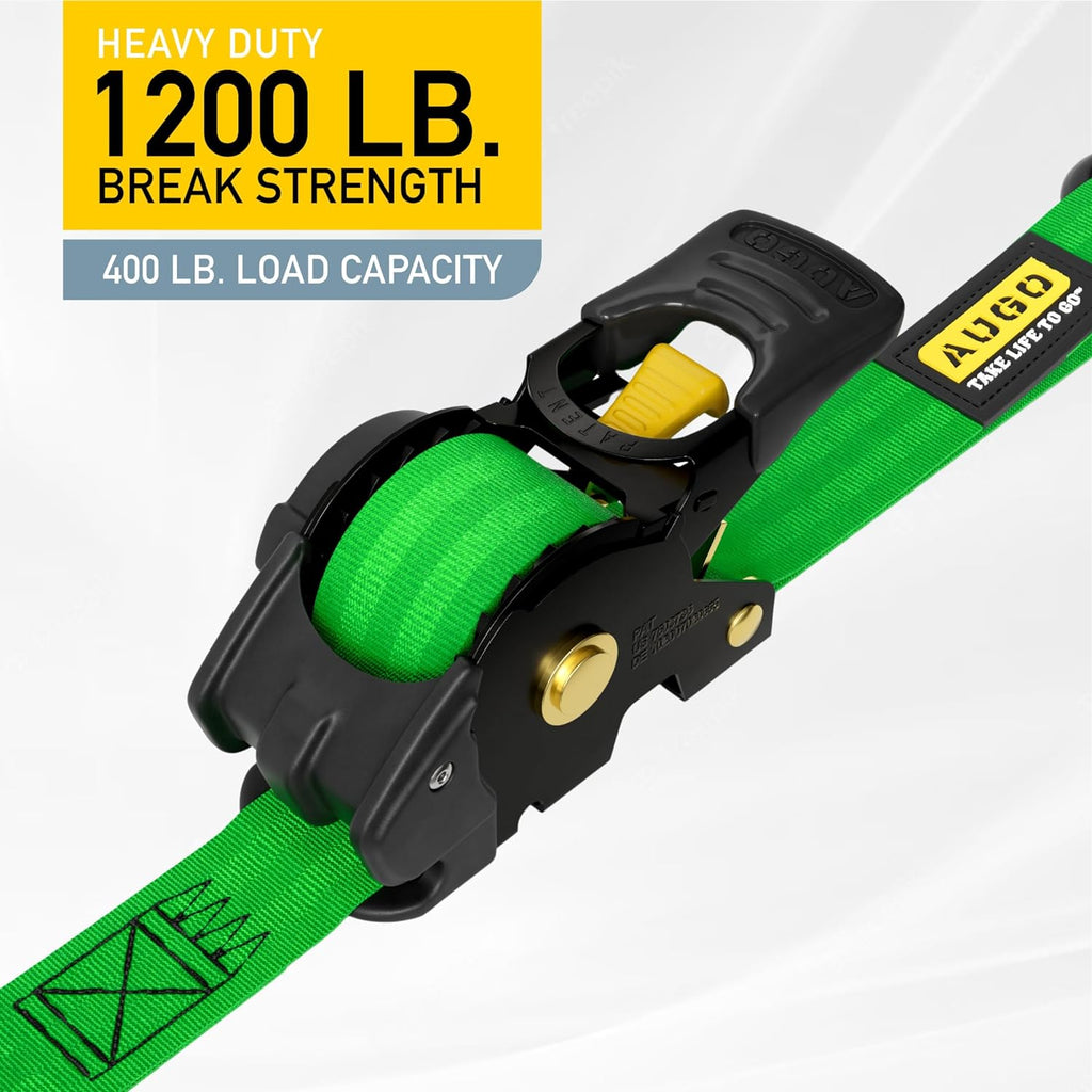 Retractable Ratchet Straps - 4 Pack - 1" x 10 Ft - 1200 Lb Break Strength