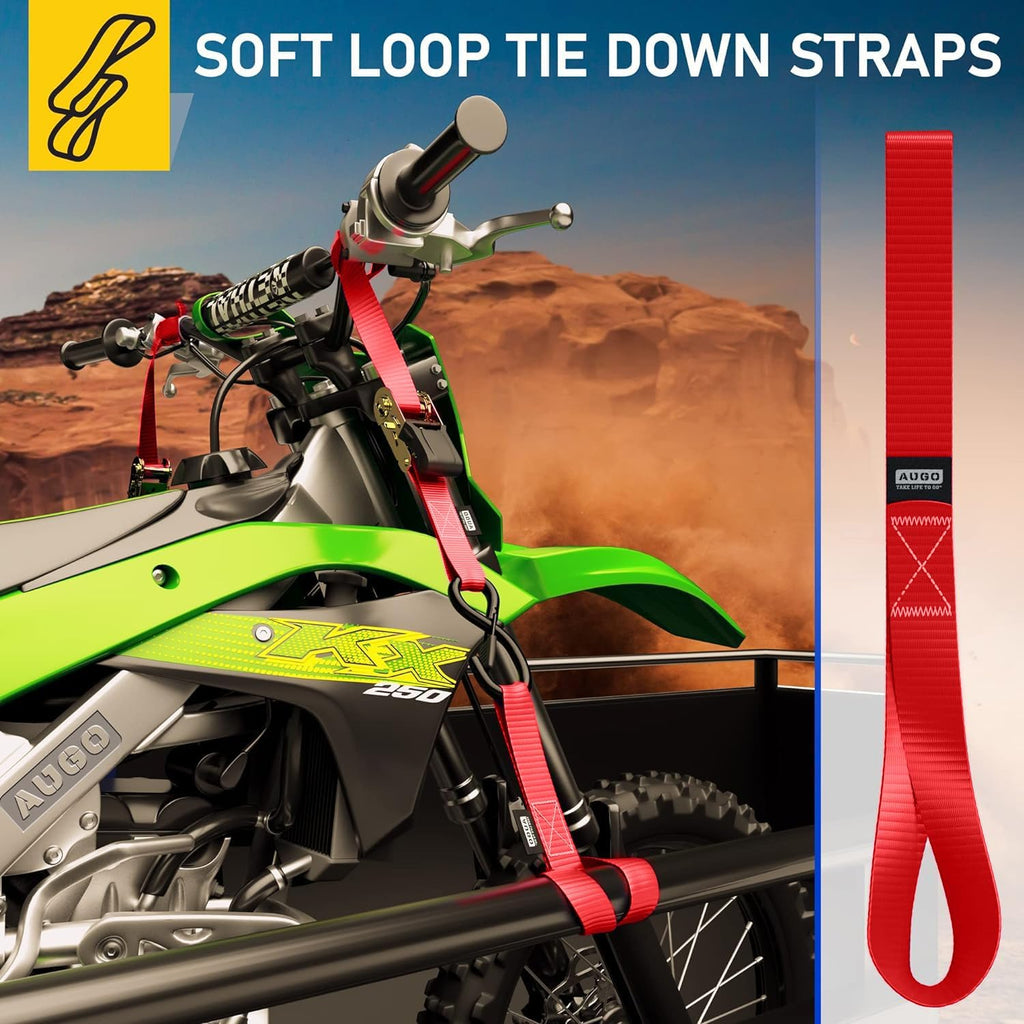 Soft Loop Tie Down Straps - 6 Pack - 1" x 12" - 4500 Lb Break Strength