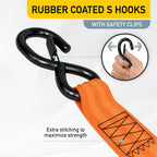 Heavy Duty Retractable Ratchet Straps - 2 Pack - 2" x 10 Ft - 3000 Lb Break Strength