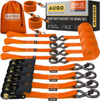 Ratchet Straps - 4 Pack - 1" x 15 Ft - 2200 Lb Break Strength