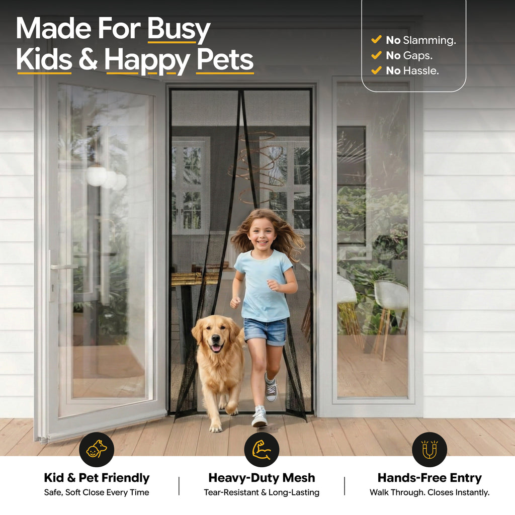 Heavy Duty Magnetic Mesh Screen Door