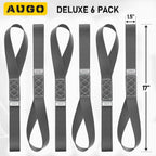 Heavy Duty Soft Loop Tie Down Straps - 6 Pack - 1.5" x 17" - 10000 Lb Break Strength