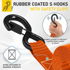 Heavy Duty Ratchet Straps - 4 Pack - 1.5" x 10 Ft - 4400 Lb Break Strength