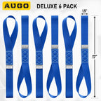 Heavy Duty Soft Loop Tie Down Straps - 6 Pack - 1.5" x 17" - 10000 Lb Break Strength
