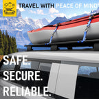 AUGO Ratchet Tie Down Straps -2 PK– 15 FT – Break Strength – Safety Lock S Hooks –for Moving Cargo, Appliances, Lawn Equipment, Motorcycle – Includes 1 Bungee Cord, 2 Soft Loops, Storage Bag