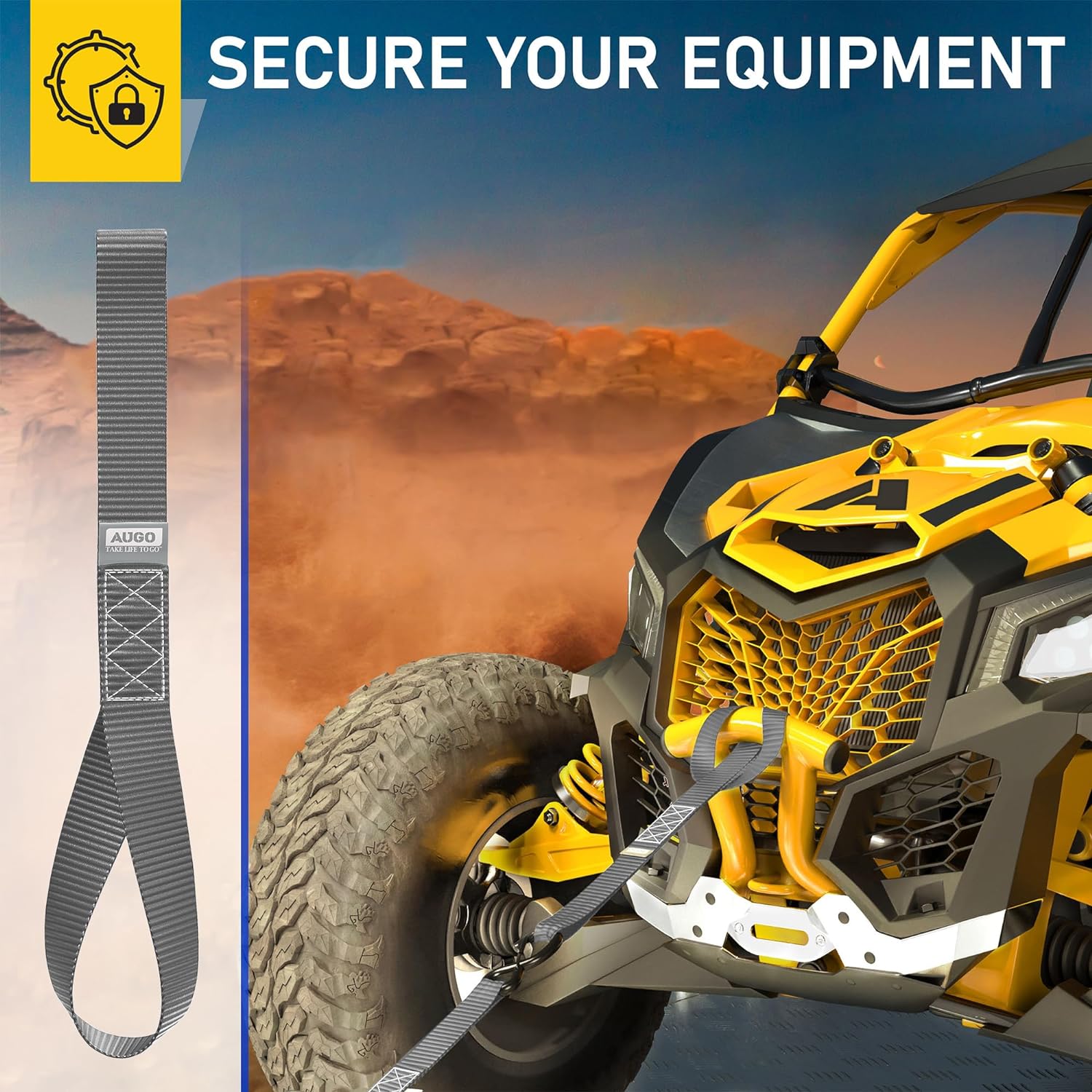 Heavy Duty Soft Loop Tie Down Straps - 6 Pack - 1.5" x 17" - 10000 Lb Break Strength