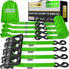 Heavy Duty Ratchet Straps - 4 Pack - 1.5" x 15 Ft - 4400 Lb Break Strength