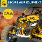 Heavy Duty Ratchet Straps - 4 Pack - 1.5" x 15 Ft - 4400 Lb Break Strength