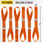 Heavy Duty Soft Loop Tie Down Straps - 6 Pack - 1.5" x 17" - 10000 Lb Break Strength