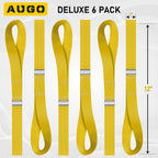 Soft Loop Tie Down Straps - 6 Pack - 1" x 12" - 4500 Lb Break Strength