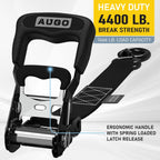 Heavy Duty Ratchet Straps - 4 Pack - 1.5" x 10 Ft - 4400 Lb Break Strength