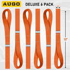 Soft Loop Tie Down Straps - 6 Pack - 1" x 12" - 4500 Lb Break Strength