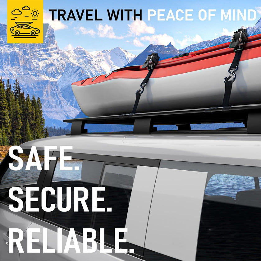 Heavy Duty Retractable Ratchet Straps - 4 Pack - 1