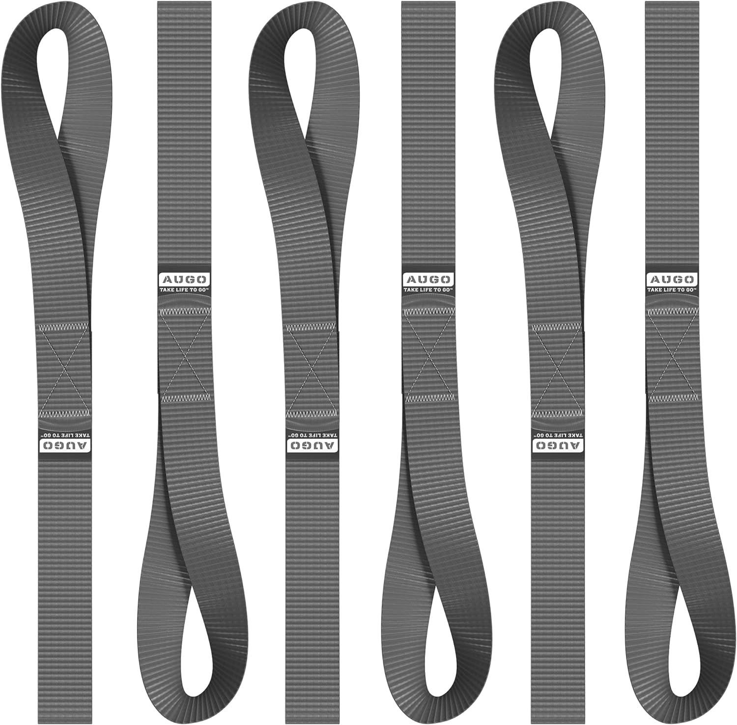 Soft Loop Tie Down Straps - 6 Pack - 1" x 12" - 4500 Lb Break Strength