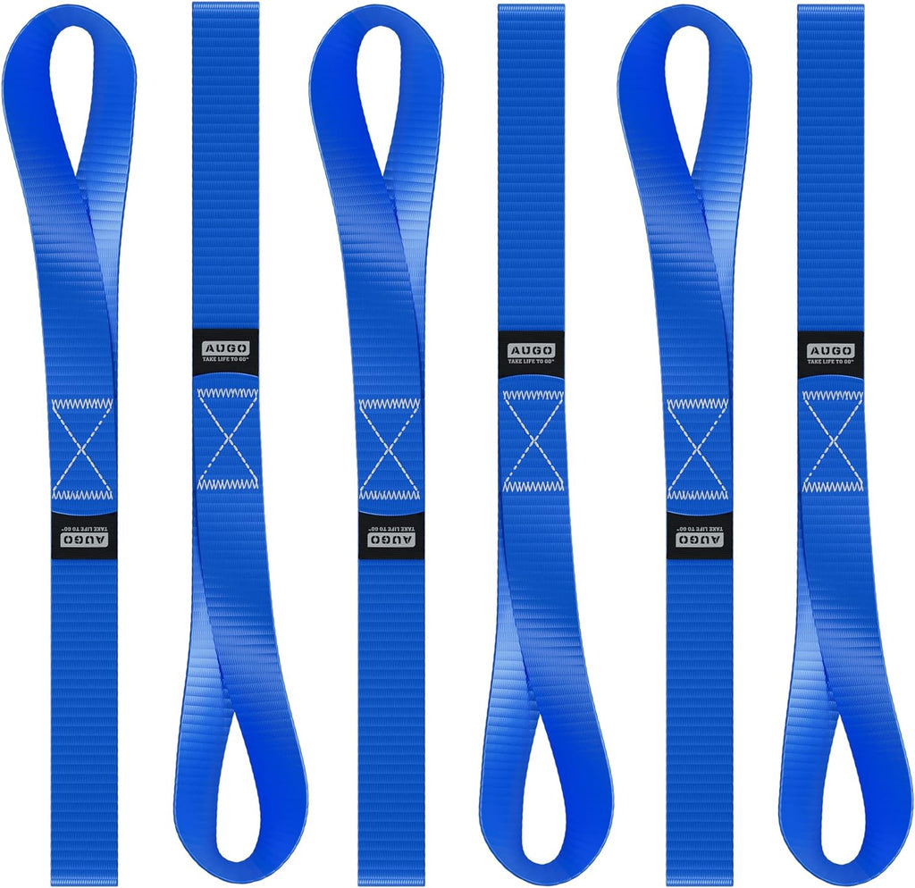 Soft Loop Tie Down Straps - 6 Pack - 1" x 12" - 4500 Lb Break Strength