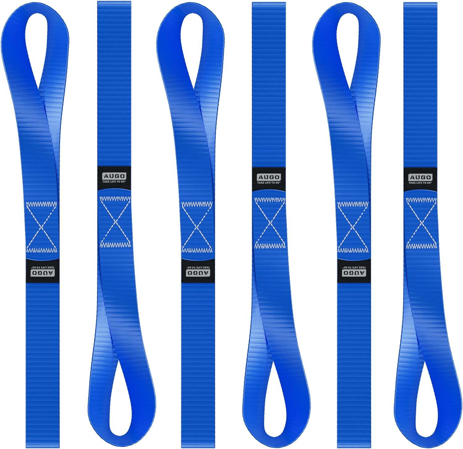 Soft Loop Tie Down Straps - 6 Pack - 1" x 12" - 4500 Lb Break Strength