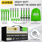 Heavy Duty Ratchet Straps - 4 Pack - 1.5" x 15 Ft - 4400 Lb Break Strength