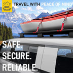 AUGO Ratchet Tie Down Straps -2 PK– 15 FT – Break Strength – Safety Lock S Hooks –for Moving Cargo, Appliances, Lawn Equipment, Motorcycle – Includes 1 Bungee Cord, 2 Soft Loops, Storage Bag